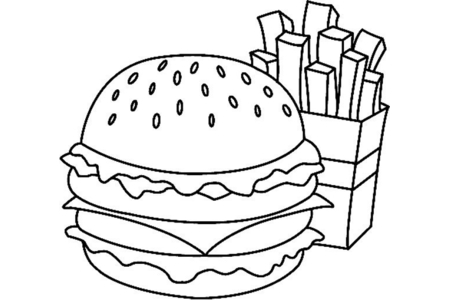 Coloriage Hamburger 01 – 10doigts.fr